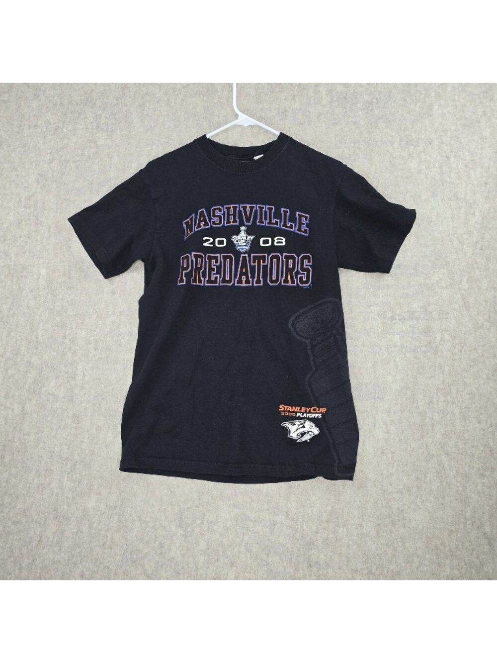 Gear For Sports Mens Nashville Predators Black T-Shirt 2008 Stanley Cup M